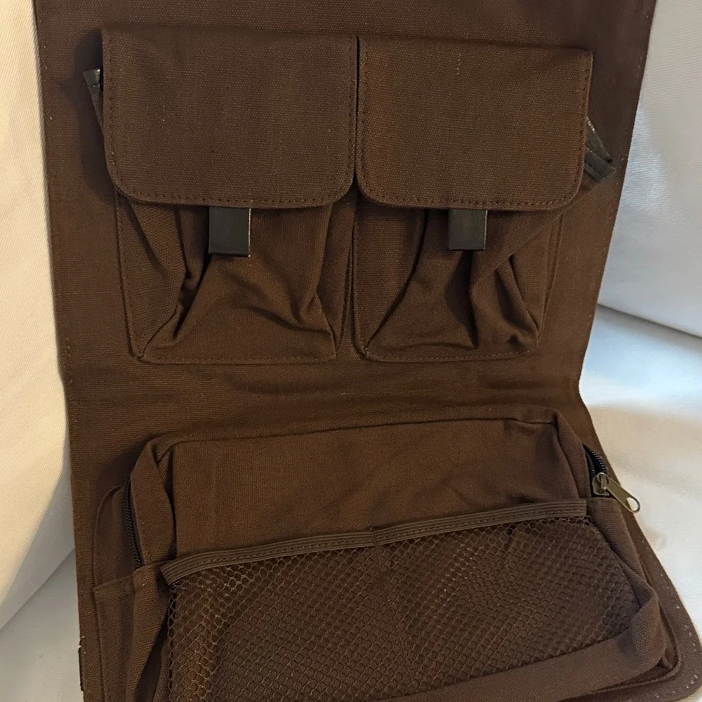 Chaps Brown Canvas toiletries bag preowned